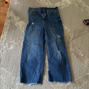 Distressed Blue Denim Jeans